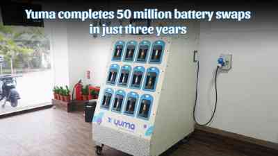 Yuma completes 50 million battery swaps in just three years
